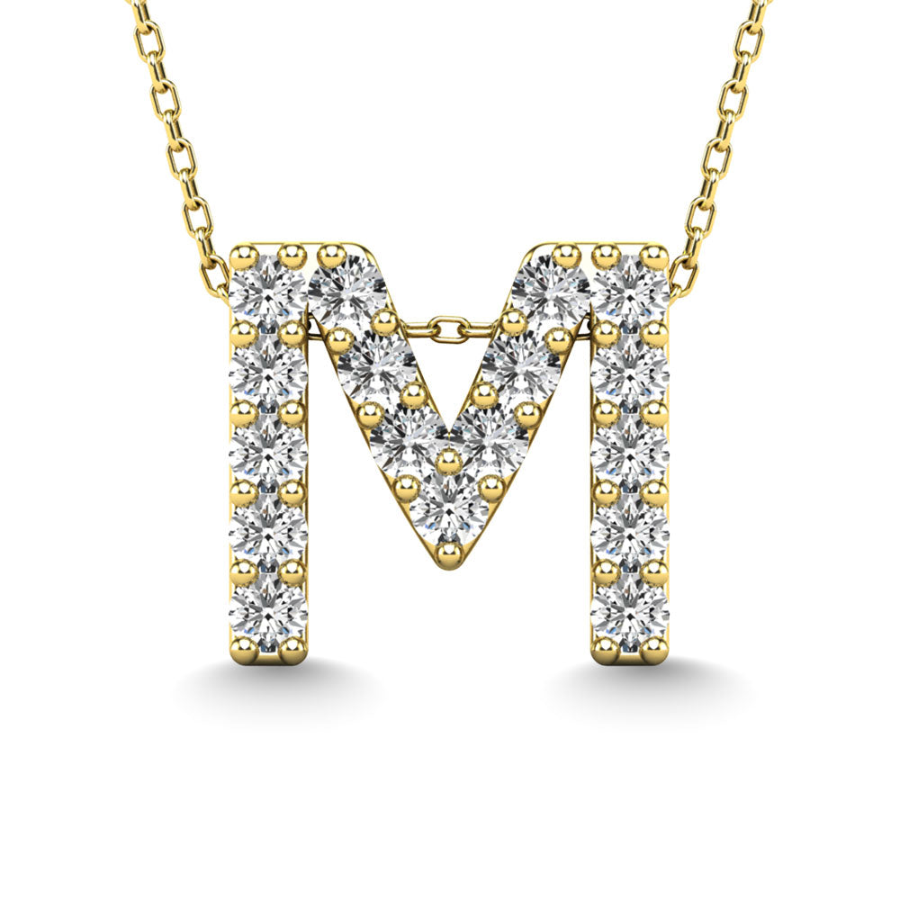 Diamond 1/6 Ct.Tw. Letter M Pendant In 14K Yellow Gold&Quot;&Quot;
