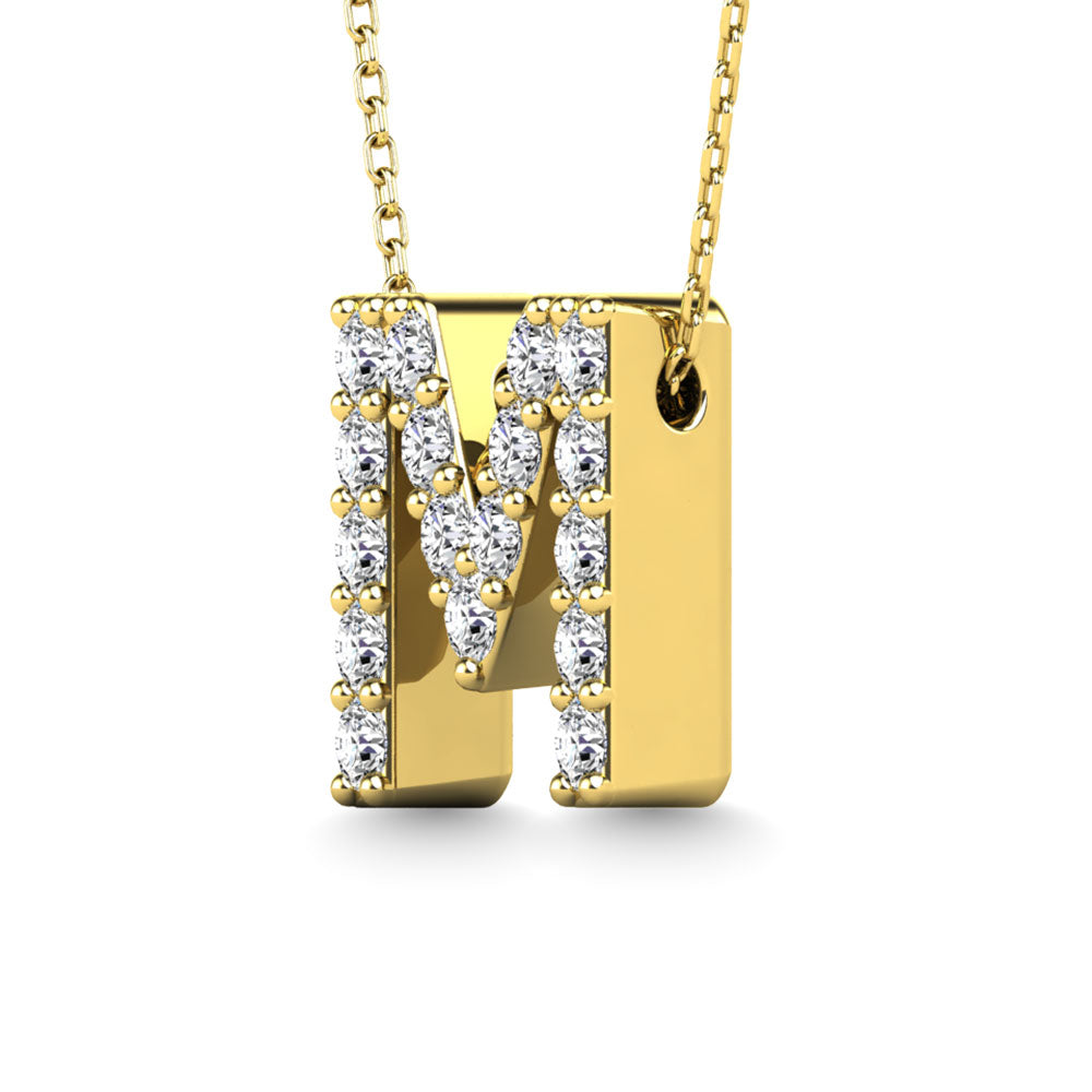 Diamond 1/6 Ct.Tw. Letter M Pendant In 14K Yellow Gold&Quot;&Quot;