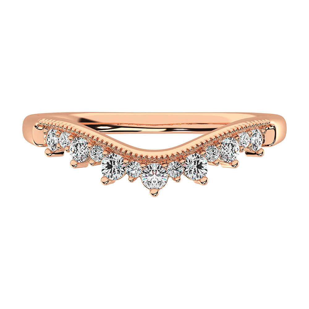 14K Rose Gold 1/4 Ct.Tw. Diamond Chevron Band