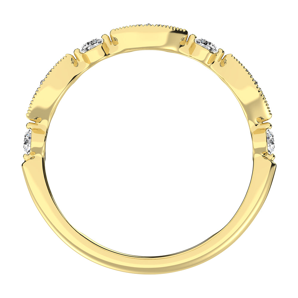 14K Yellow Gold 1/3 Ct.Tw. Diamond Stackable Band
