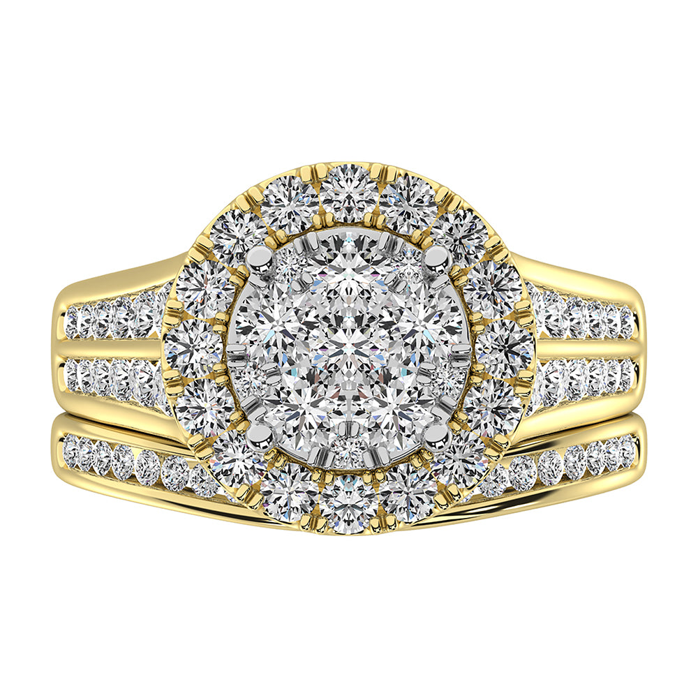 10K Yellow Gold 2 Ct.Tw. Round Diamond Bridal Ring