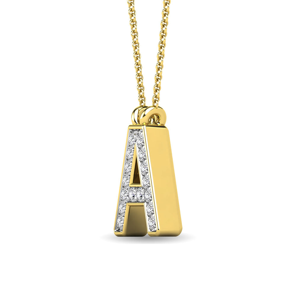 Diamond 1/20 Ct.Tw. Letter A Pendant In 10K Yellow Gold&Quot;&Quot;