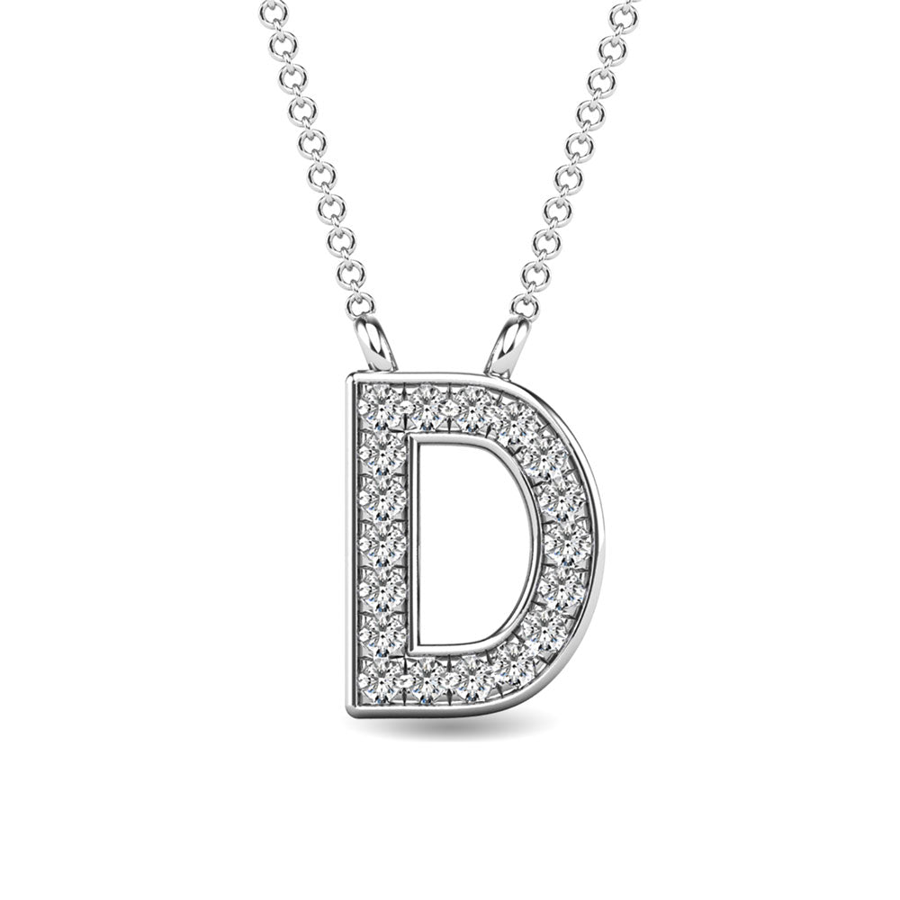 Diamond 1/20 Ct.Tw. Letter D Pendant In 10K White Gold&Quot;&Quot;