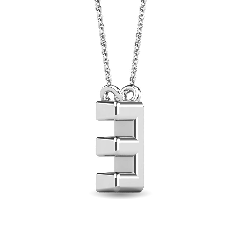 Diamond 1/20 Ct.Tw. Letter E Pendant In 10K White Gold&Quot;&Quot;