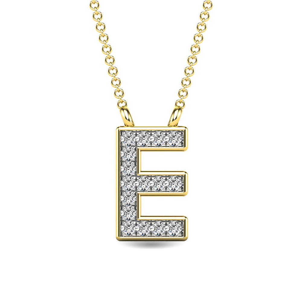 Diamond 1/20 Ct.Tw. Letter E Pendant In 10K Yellow Gold&Quot;&Quot;
