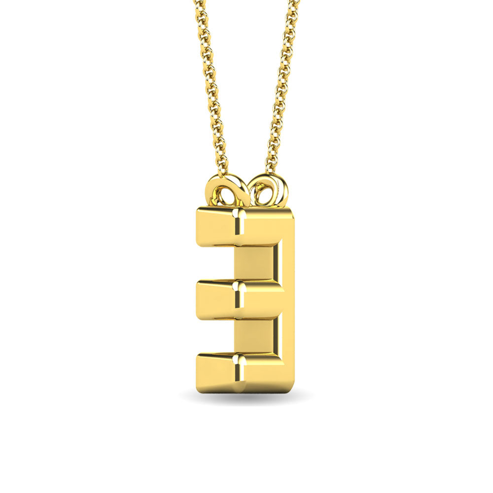 Diamond 1/20 Ct.Tw. Letter E Pendant In 10K Yellow Gold&Quot;&Quot;