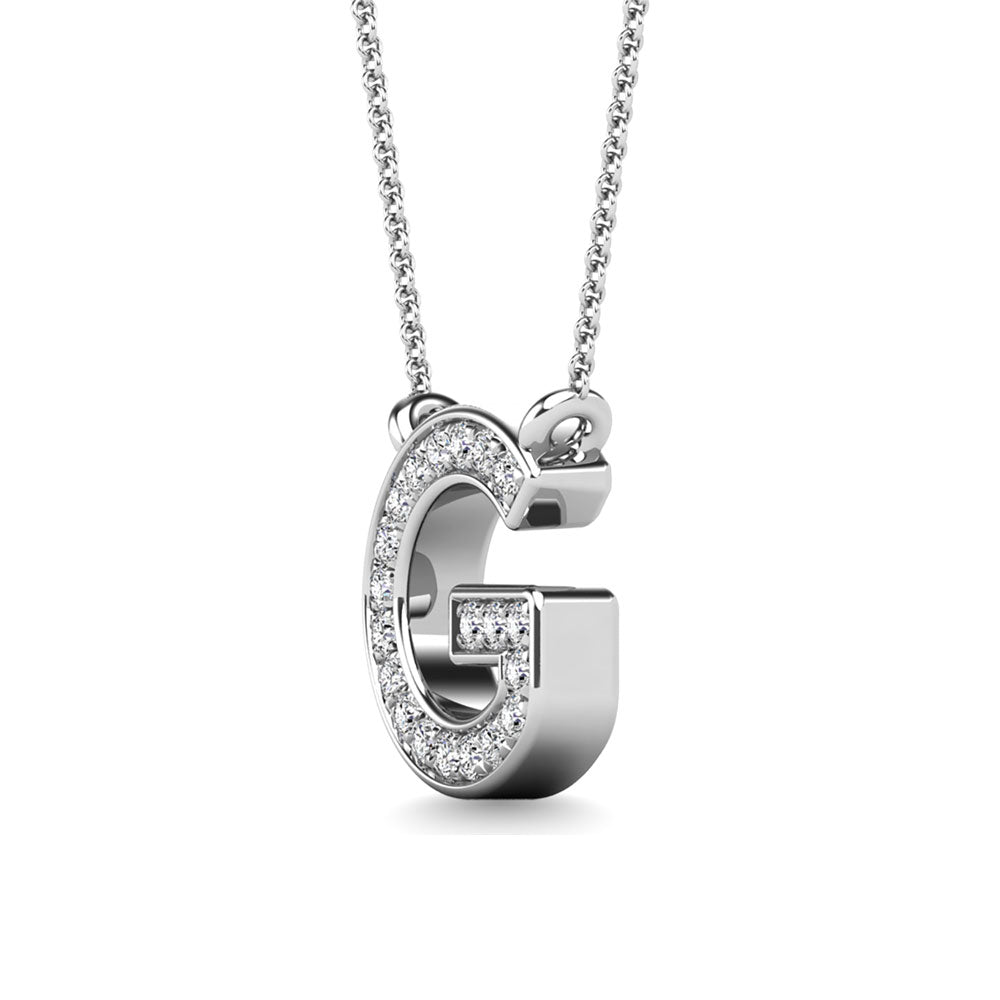 Diamond 1/20 Ct.Tw. Letter G Pendant In 10K White Gold&Quot;&Quot;