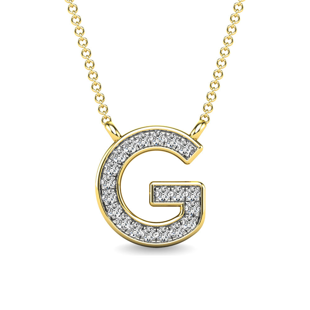 Diamond 1/20 Ct.Tw. Letter G Pendant In 10K Yellow Gold&Quot;&Quot;