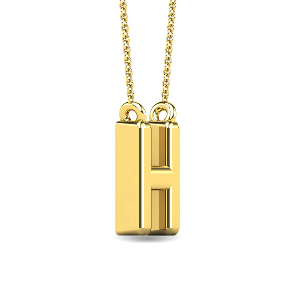 Diamond 1/20 Ct.Tw. Letter H Pendant In 10K Yellow Gold&Quot;&Quot;