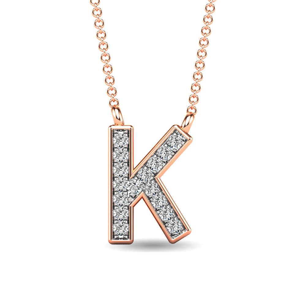 Diamond 1/20 Ct.Tw. Letter K Pendant In 10K Rose Gold&Quot;&Quot;