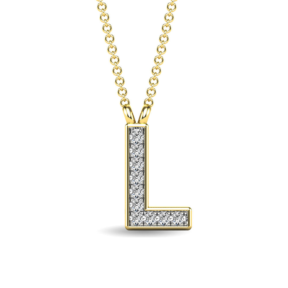 Diamond 1/20 Ct.Tw. Letter L Pendant In 10K Yellow Gold&Quot;&Quot;