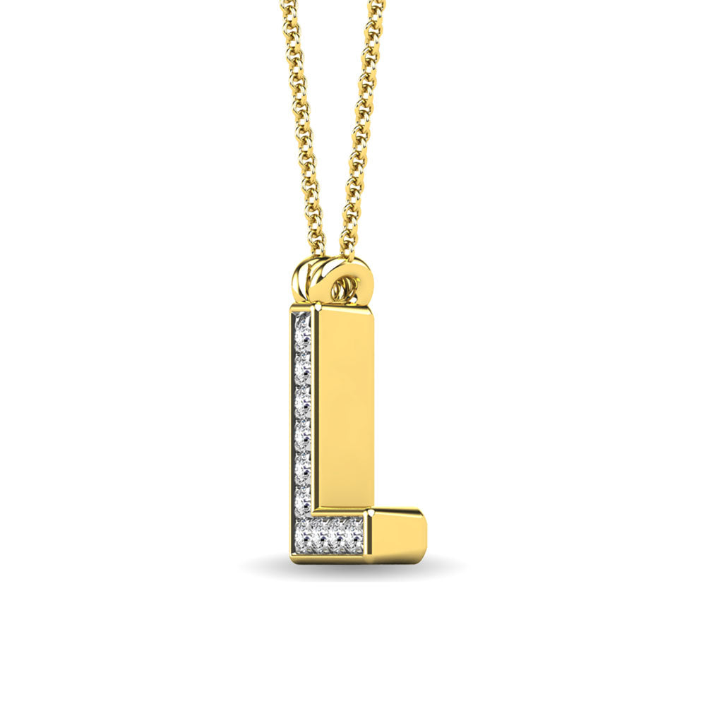 Diamond 1/20 Ct.Tw. Letter L Pendant In 10K Yellow Gold&Quot;&Quot;