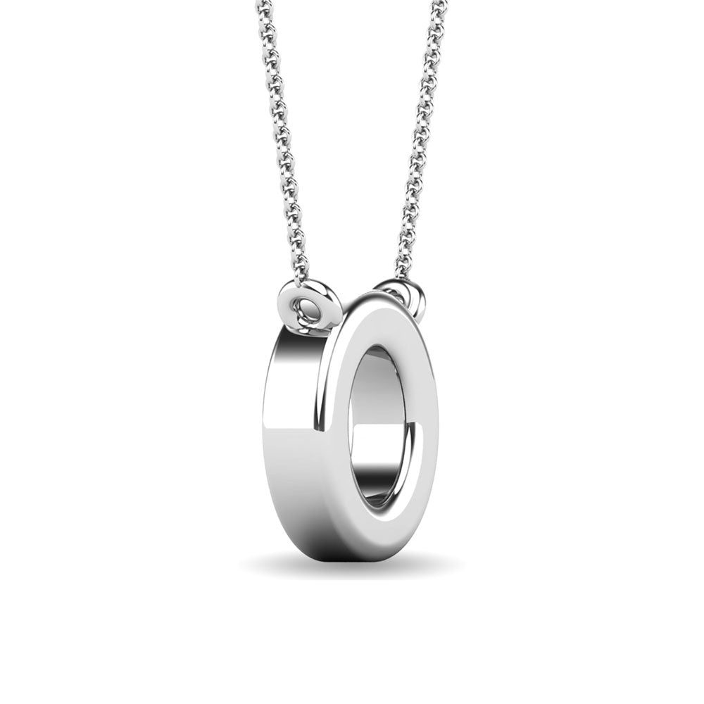 Diamond 1/20 Ct.Tw. Letter O Pendant In 10K White Gold&Quot;&Quot;