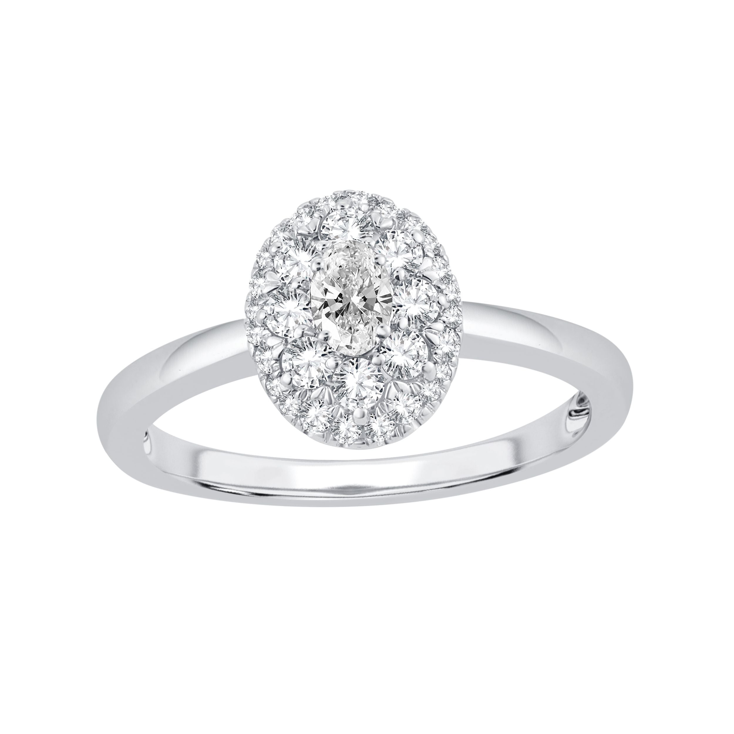 14K White Gold Exquisite 0.52Ct Engsgement Ring