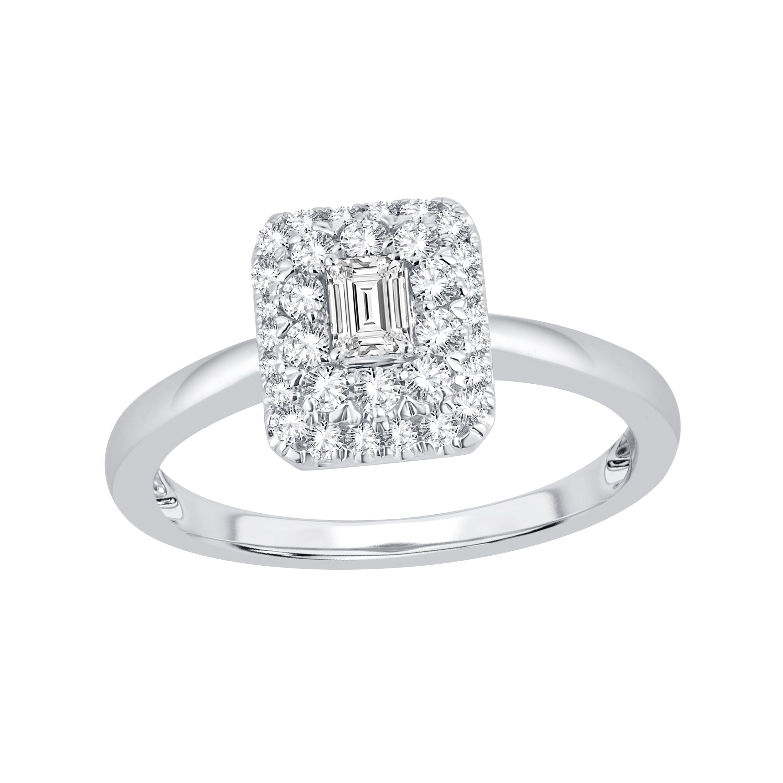 14K White Gold Elegant 0.49Ct Engsgement Ring