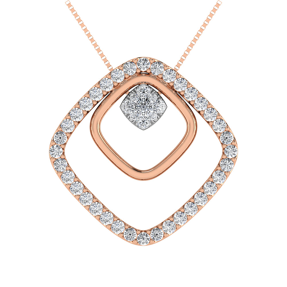 10K Rose Gold 1/2 Ct.Tw. Diamond Slide Pendant