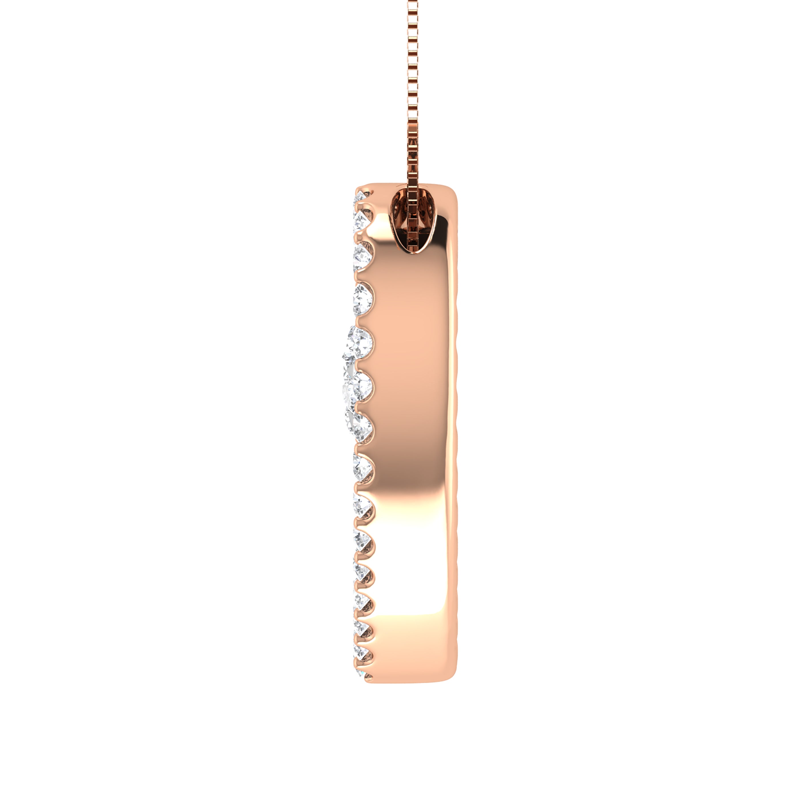 10K Rose Gold 1/2 Ct.Tw. Diamond Double Heart Pendant
