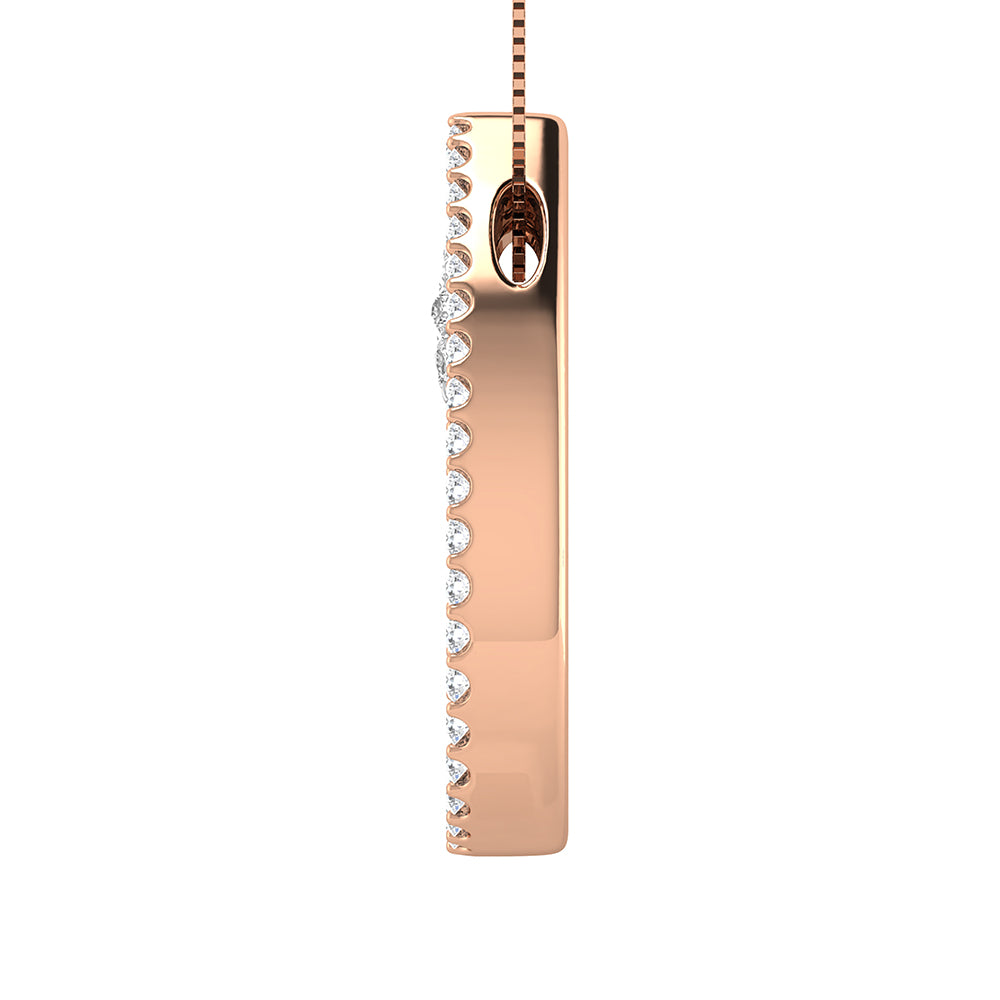 10K Rose Gold 1/2 Ct.Tw. Diamond Double Slide Pendant