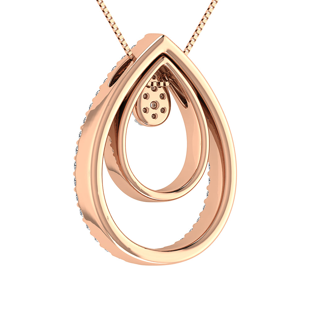 10K Rose Gold 1/2 Ct.Tw. Diamond Double Slide Pendant