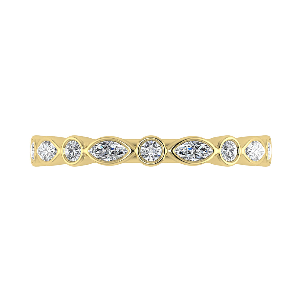 14K Yellow Gold 1/3.Tw. Diamond Stack Band