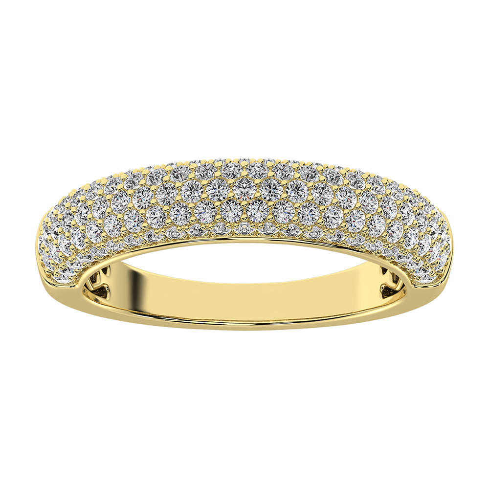 14K Yellow Gold 3/4 Ct.Tw. Diamond Pave Set Fashion Band