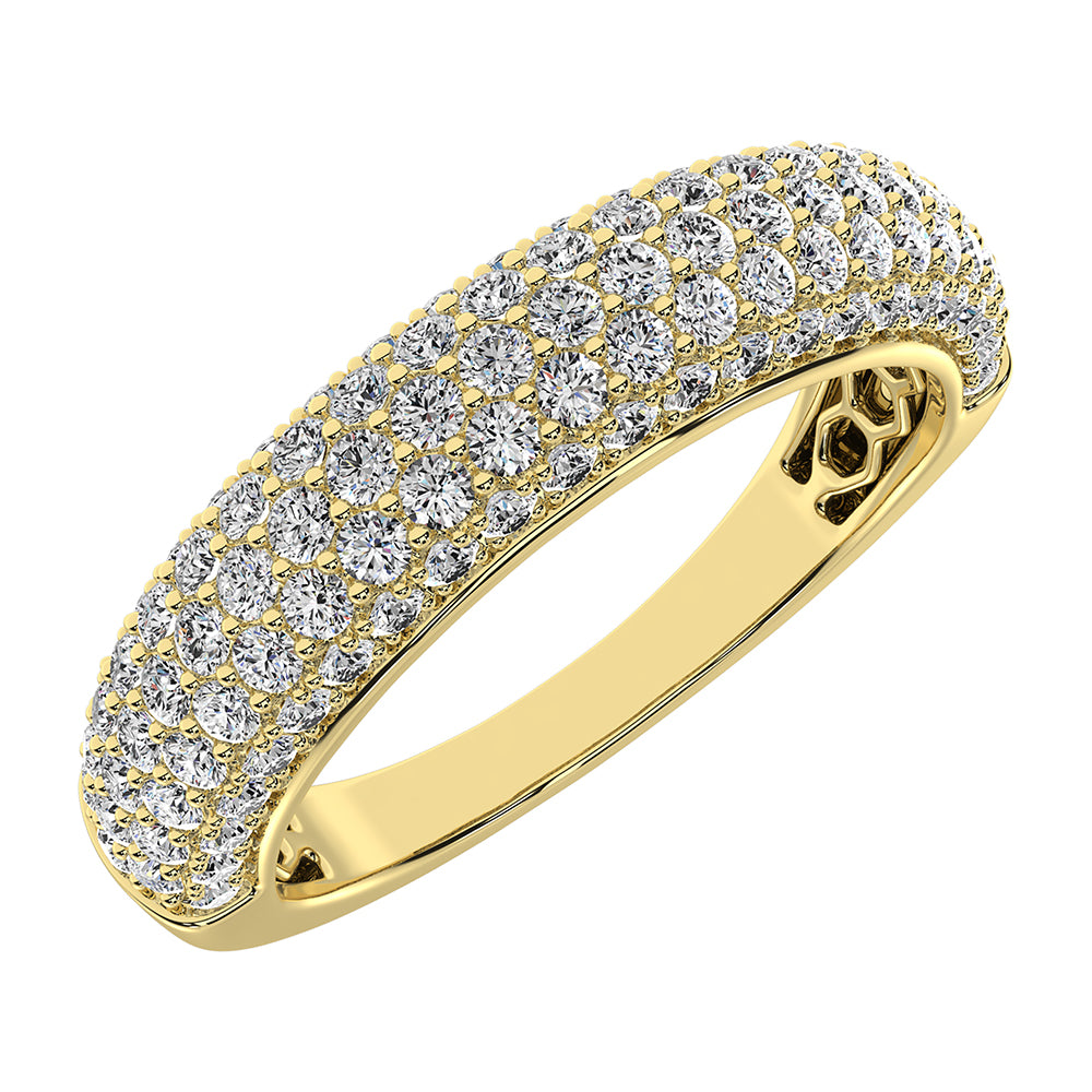 14K Yellow Gold 3/4 Ct.Tw. Diamond Pave Set Fashion Band