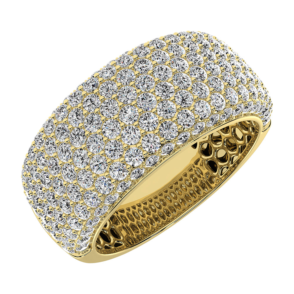 14K Yellow Gold 1/2 Ct.Tw. Diamond Pave Set Mens Band