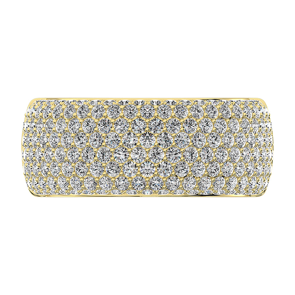 14K Yellow Gold 1/2 Ct.Tw. Diamond Pave Set Mens Band