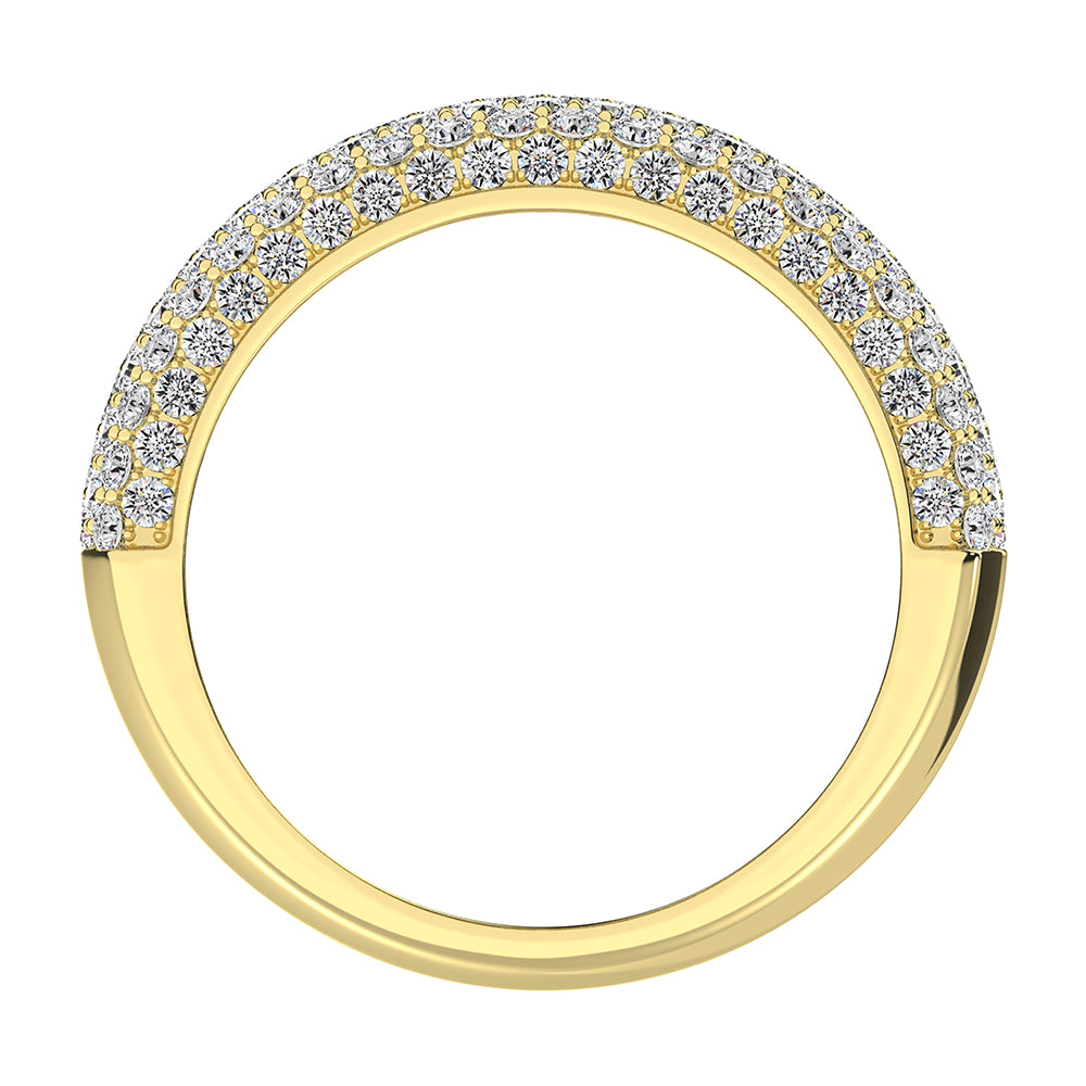 14K Yellow Gold 1/2 Ct.Tw. Diamond Pave Set Mens Band
