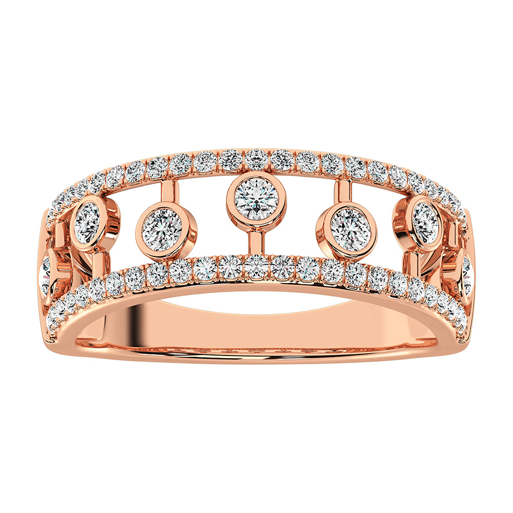 14K Rose Gold 1/2 Ct.Tw. Diamond Fashion Ring