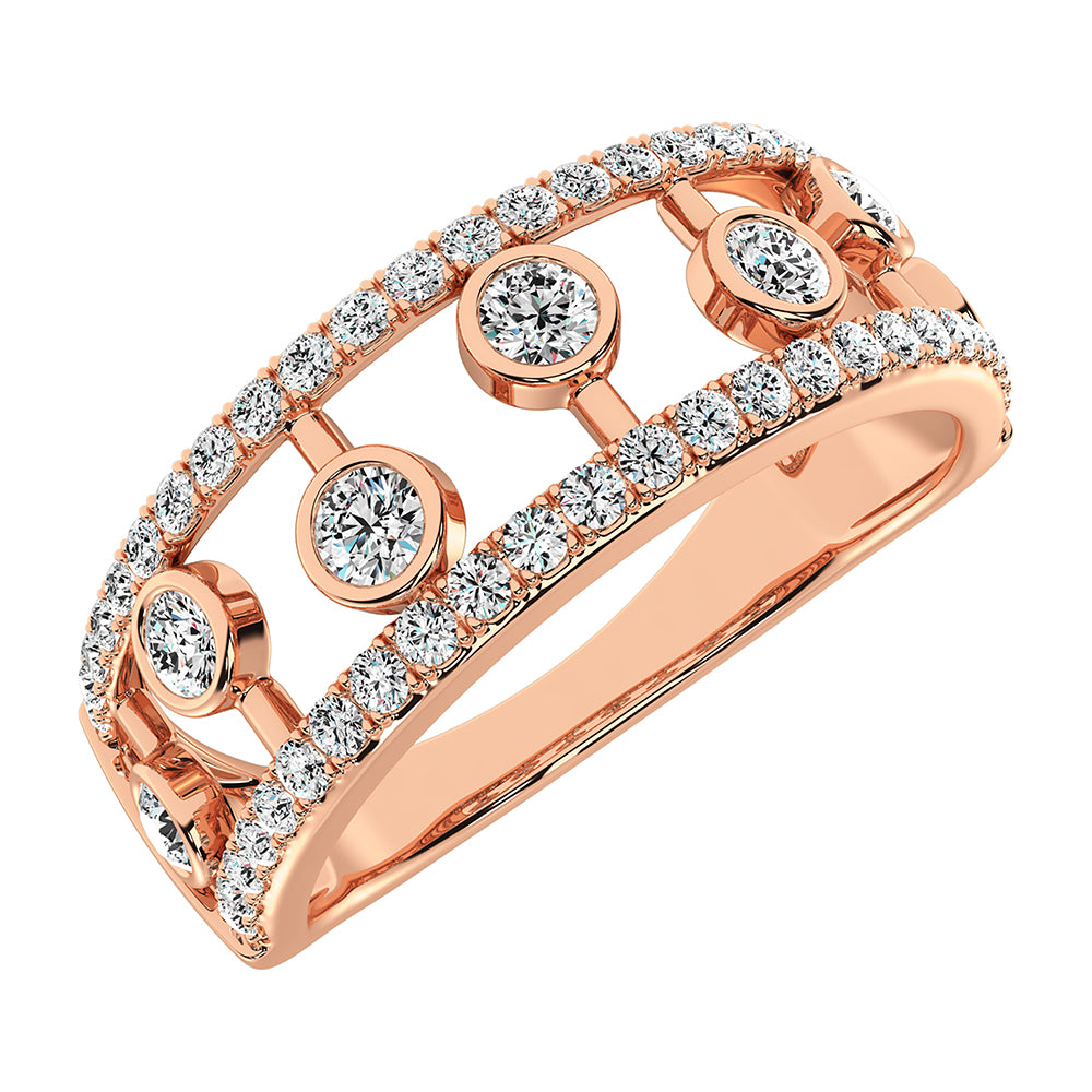 14K Rose Gold 1/2 Ct.Tw. Diamond Fashion Ring