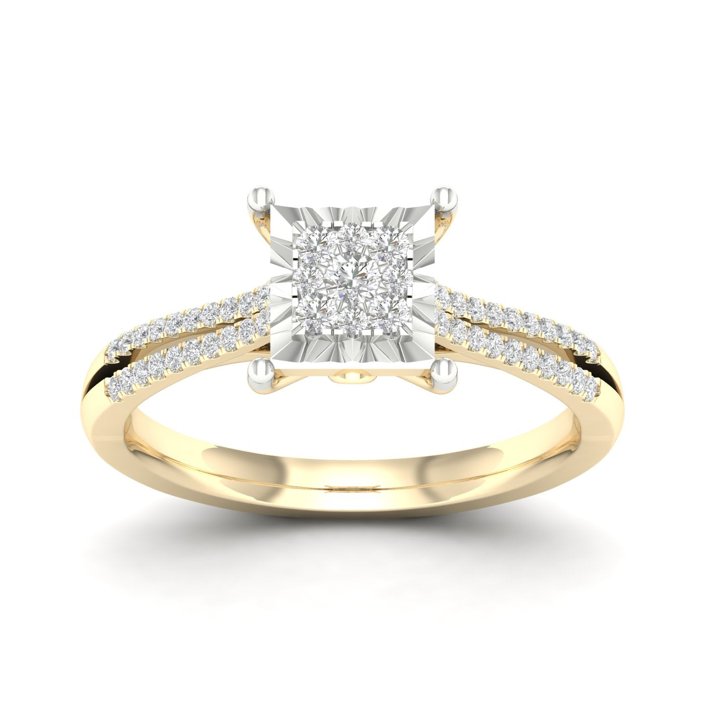10K Yellow Gold Elegant 0.25Ct Diamond Ring