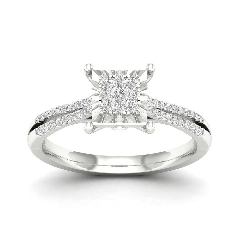 10K White Gold Magnifcnet 0.25Ct Diamond Ring