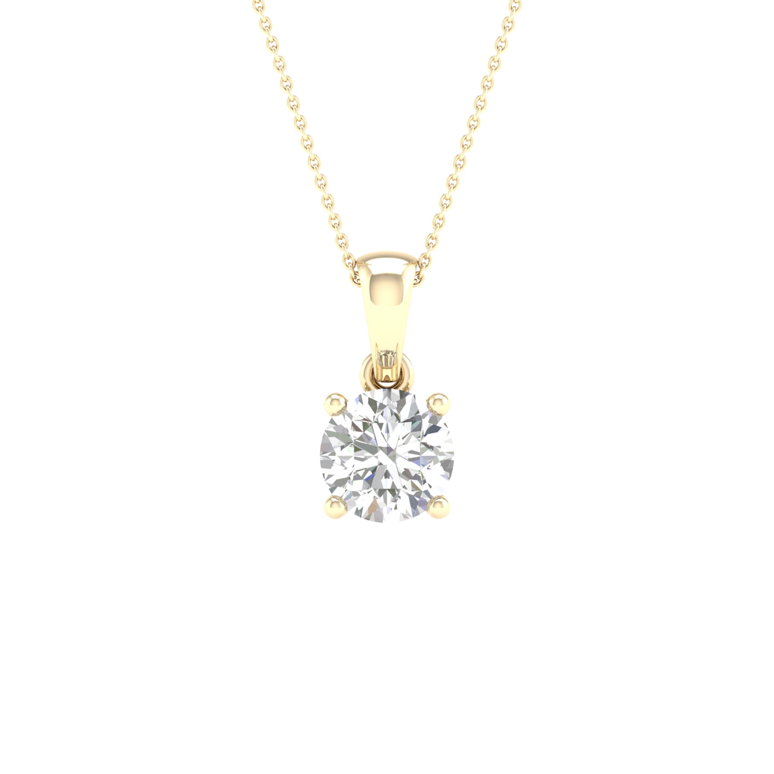 14K Yellow Gold 1.00Ct Certified Lab Grown Diamond Pendant ( Igi Certified )