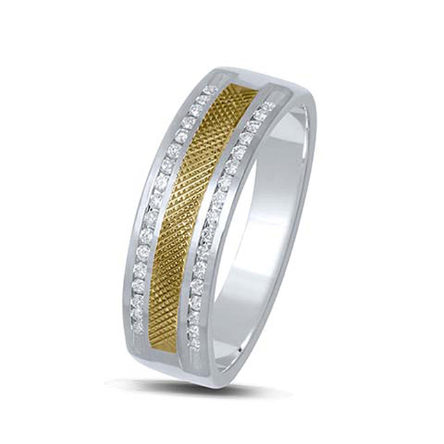 14K White 0.96-1.02Ct D-Mens Band