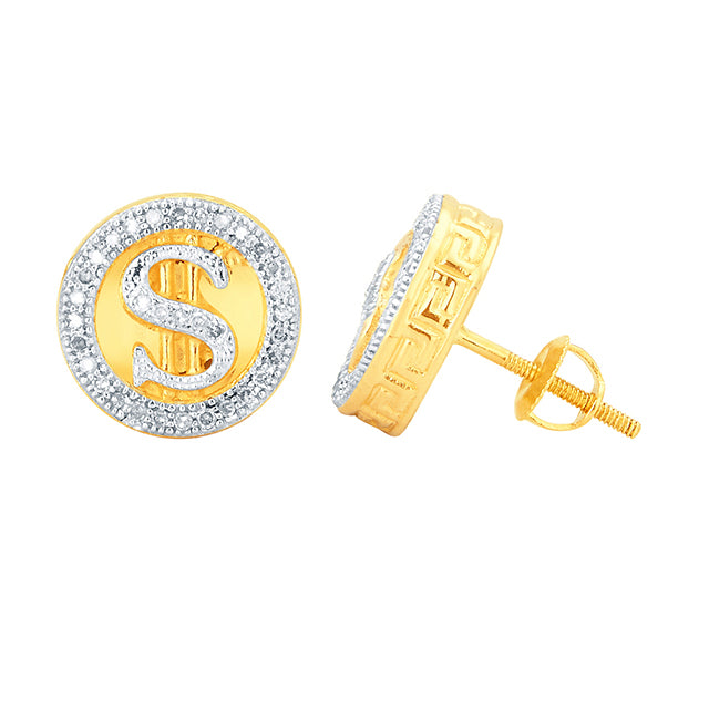 10K Yellowspl Price:  0.20Ct D-Earring Dollar Sign