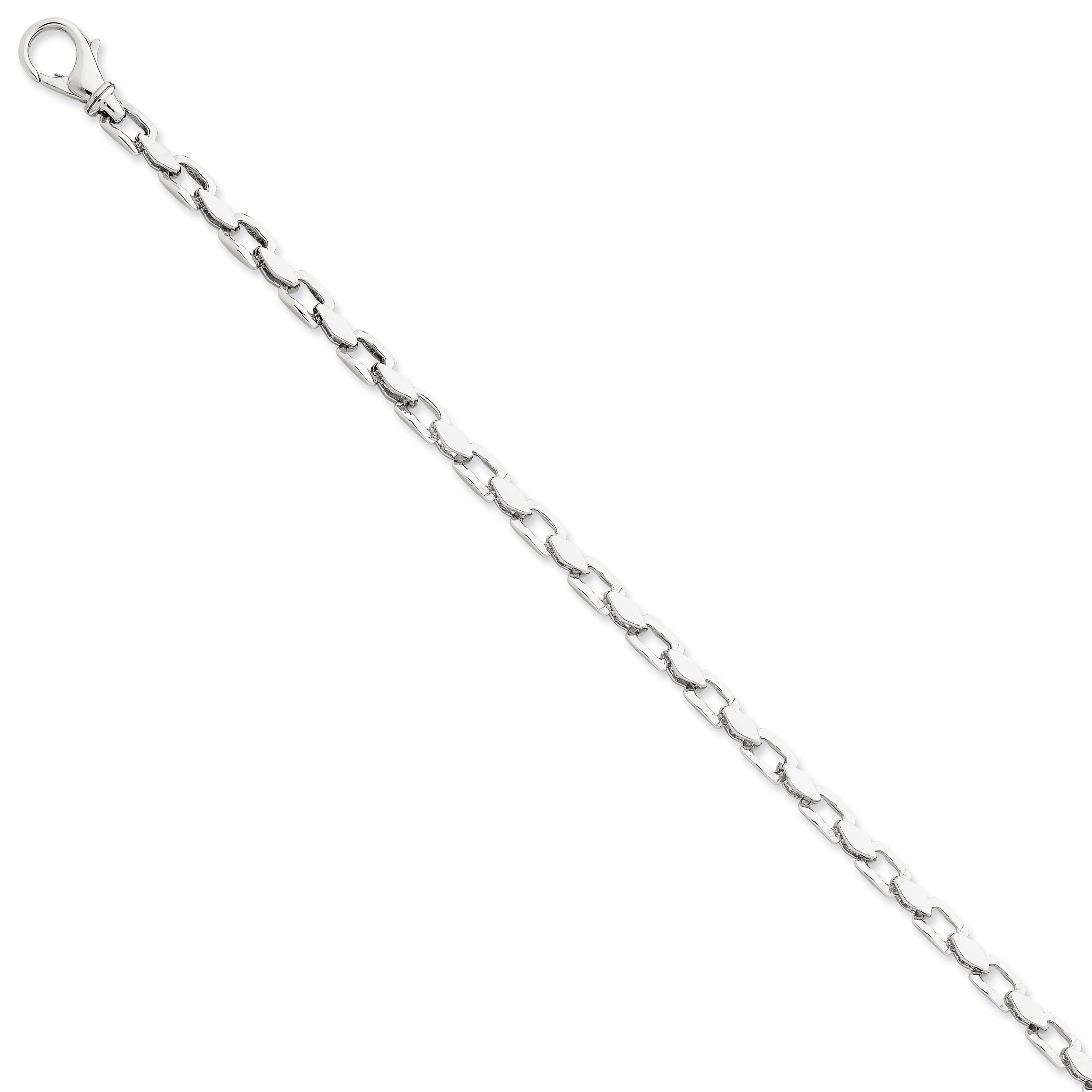 14K White Gold 22Inch 4.5Mm Hand Polished Fancy Link With Fancy Lobster Clasp Chain
