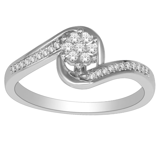 10K White 0.12Ct D-Ladies Rings