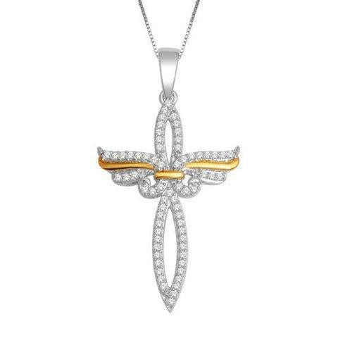 10K Yellow 0.20Ct D-Cross Charm (Chains Sold Separately)