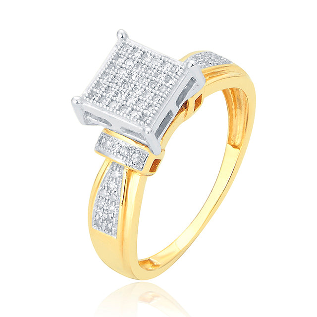 10K Yellow 0.21-0.22Ct D-Ladies Micropave Rings