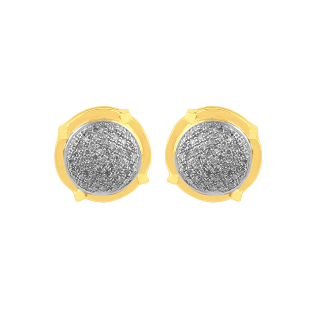 10K Yellow 0.28-0.32Ct D-Micropave Earrings