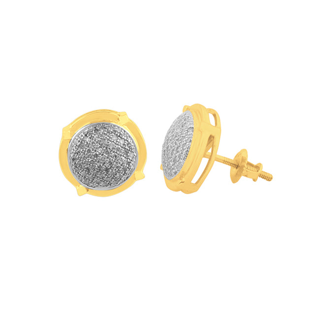 10K Yellow 0.28-0.32Ct D-Micropave Earrings