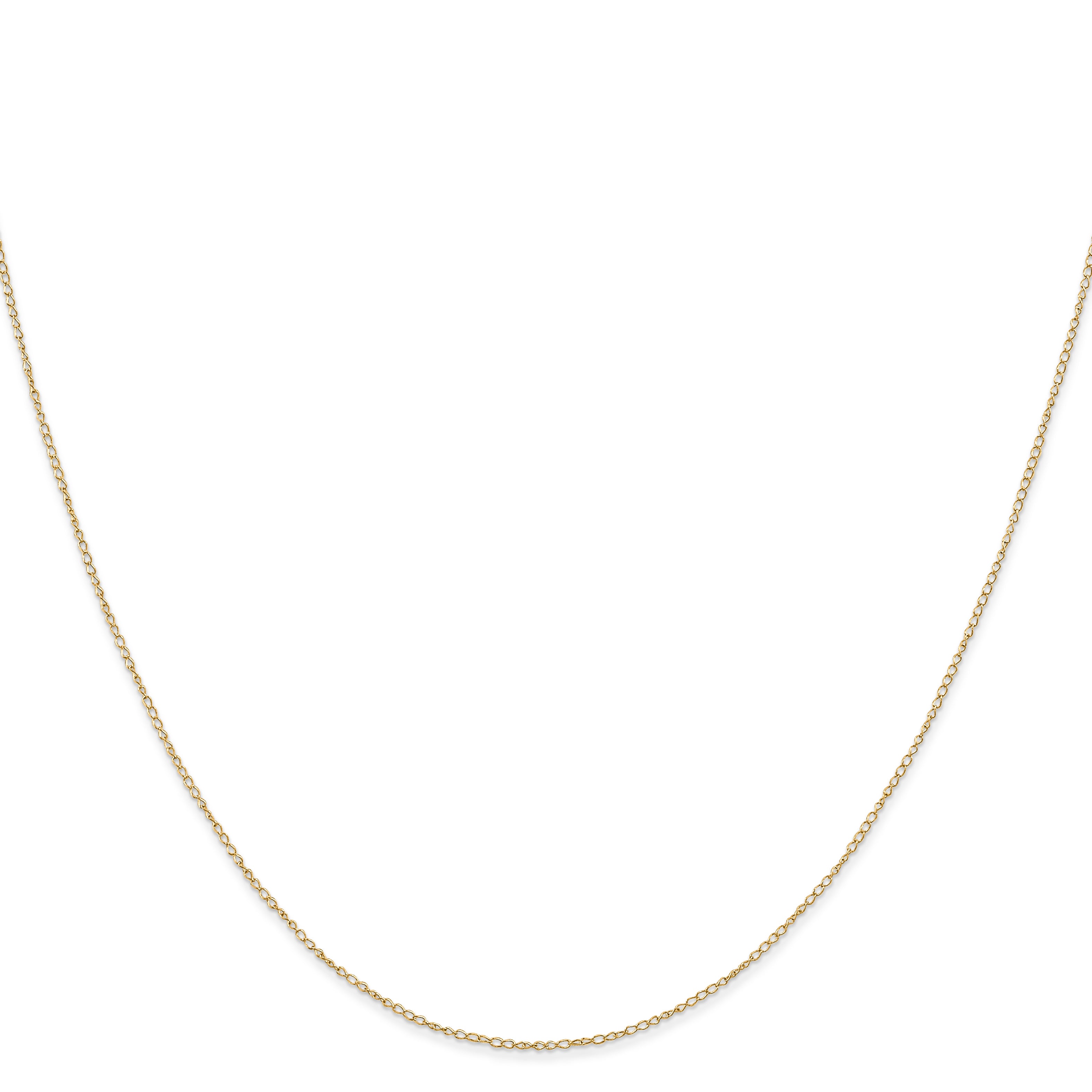 14K 16 inch Carded .42mm Curb with Spring Ring Clasp Chain