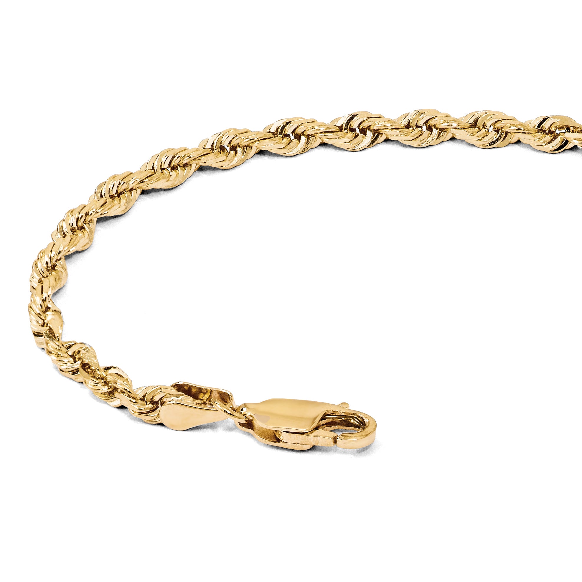 14K 4.5mm Diamond-Cut Rope Chain