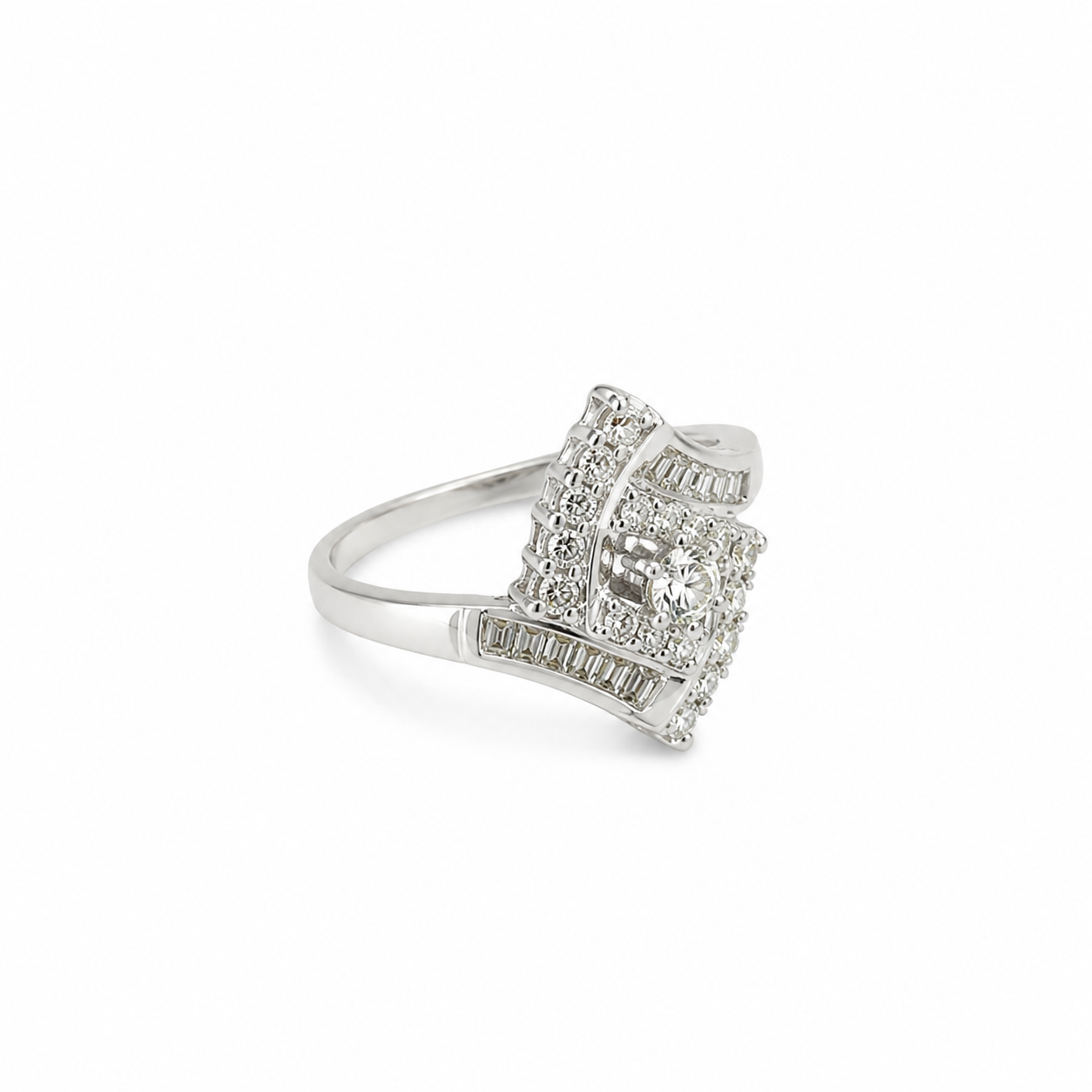 10KT White Gold 0.16 CTW Diamond Ladies Ring [KS9H50 - A2B8]