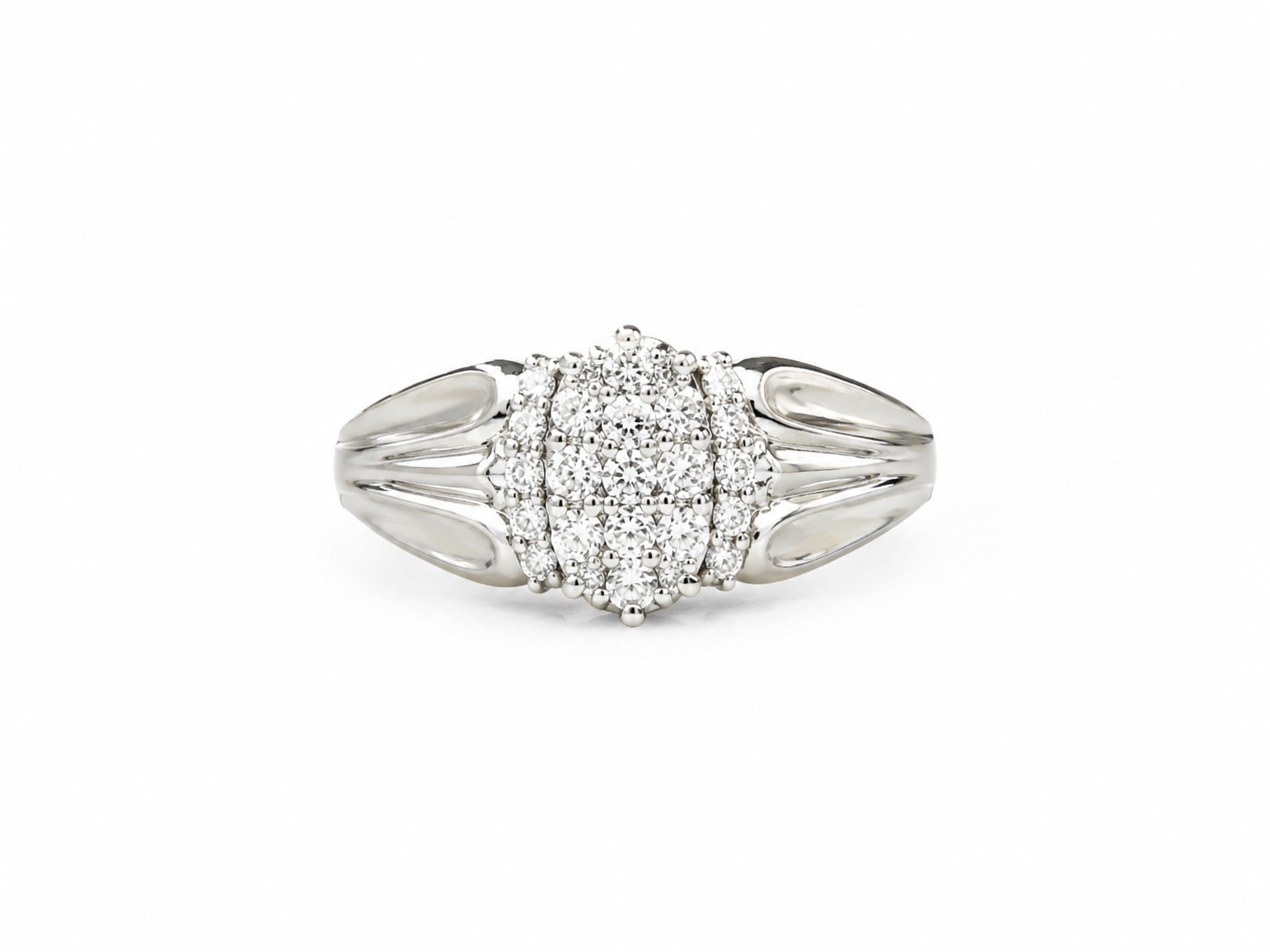 10KT White Gold 0.03 CTW Diamond Ladies Ring [K7H00 - A2B6]