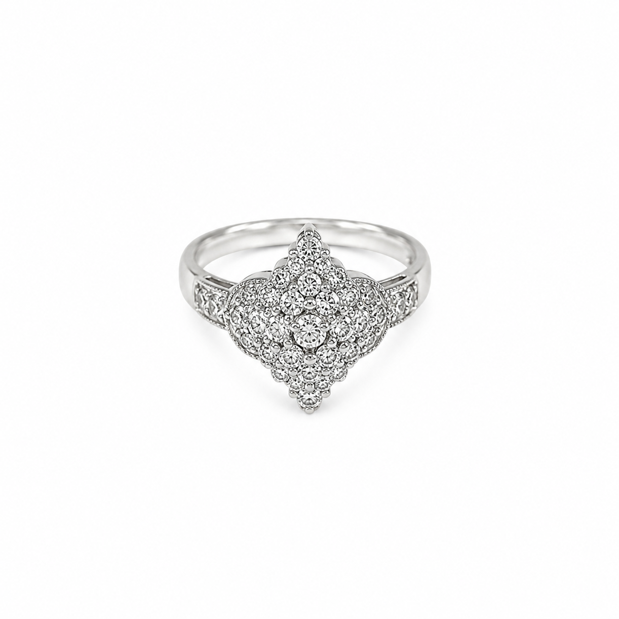 10KT White Gold 0.15 CTW Diamond Ladies Ring [K8H40]