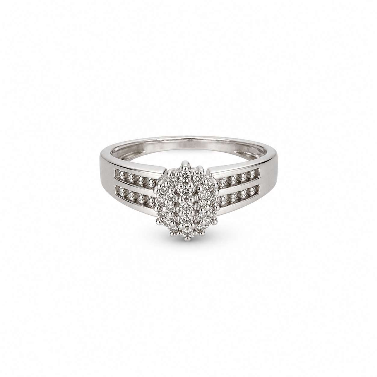 10KT White Gold 0.14 CTW Diamond Ladies Ring [K9H75]7027