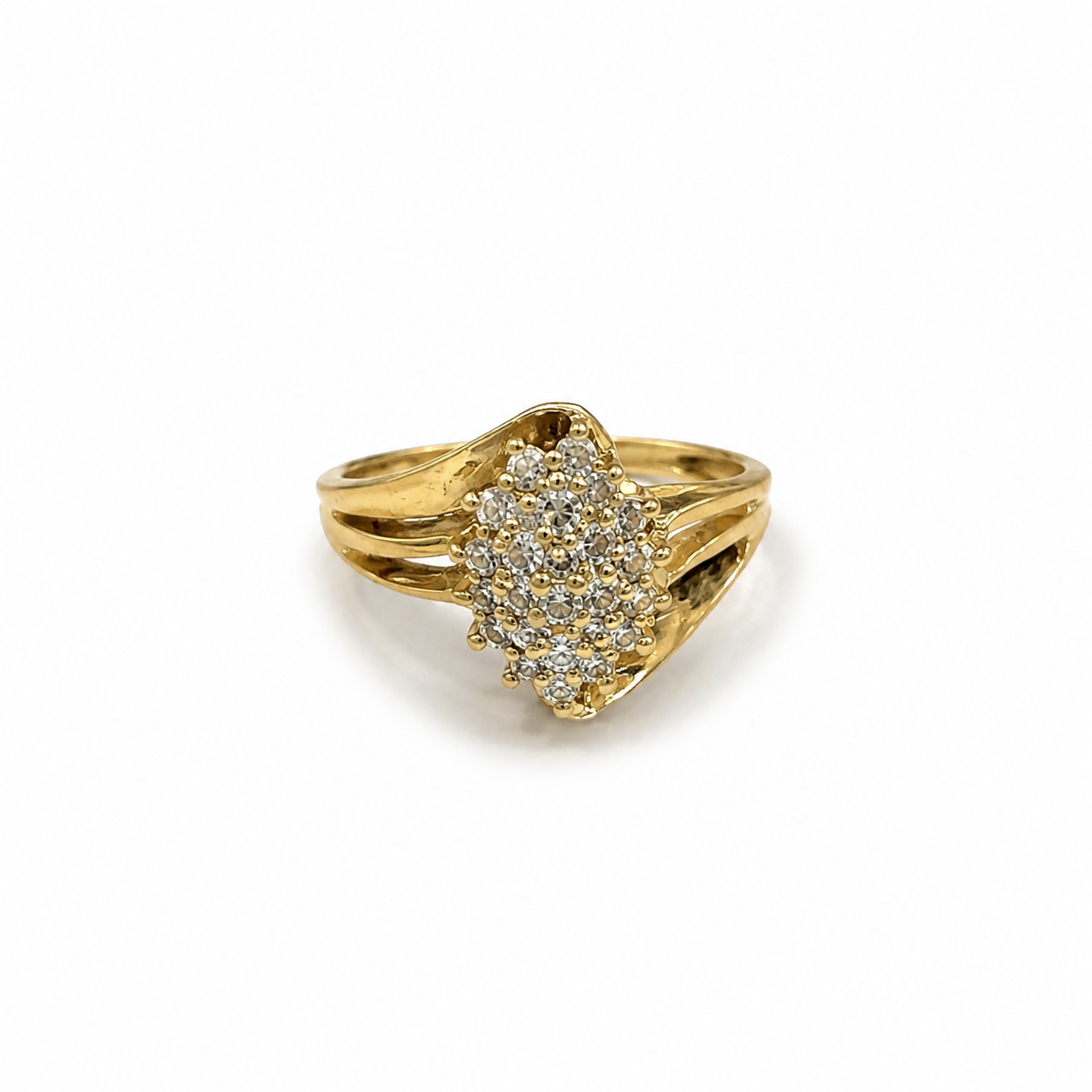 10KT Yellow Gold 0.07 CTW Diamond Ladies Ring [K7H25]