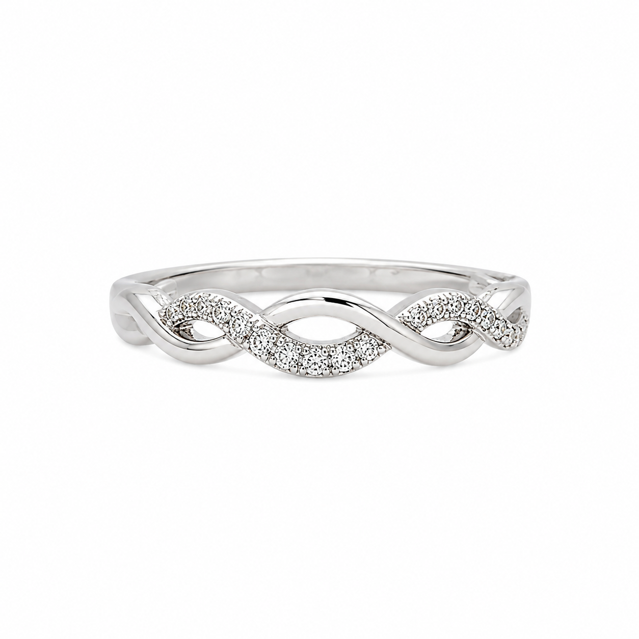 10KT White Gold 0.03 CTW Diamond Ladies Ring [K4H75]